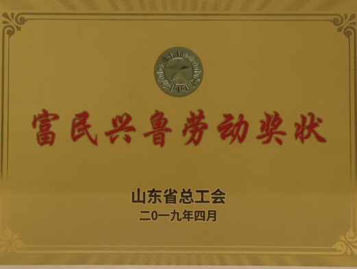 山東省富民興魯勞動獎狀